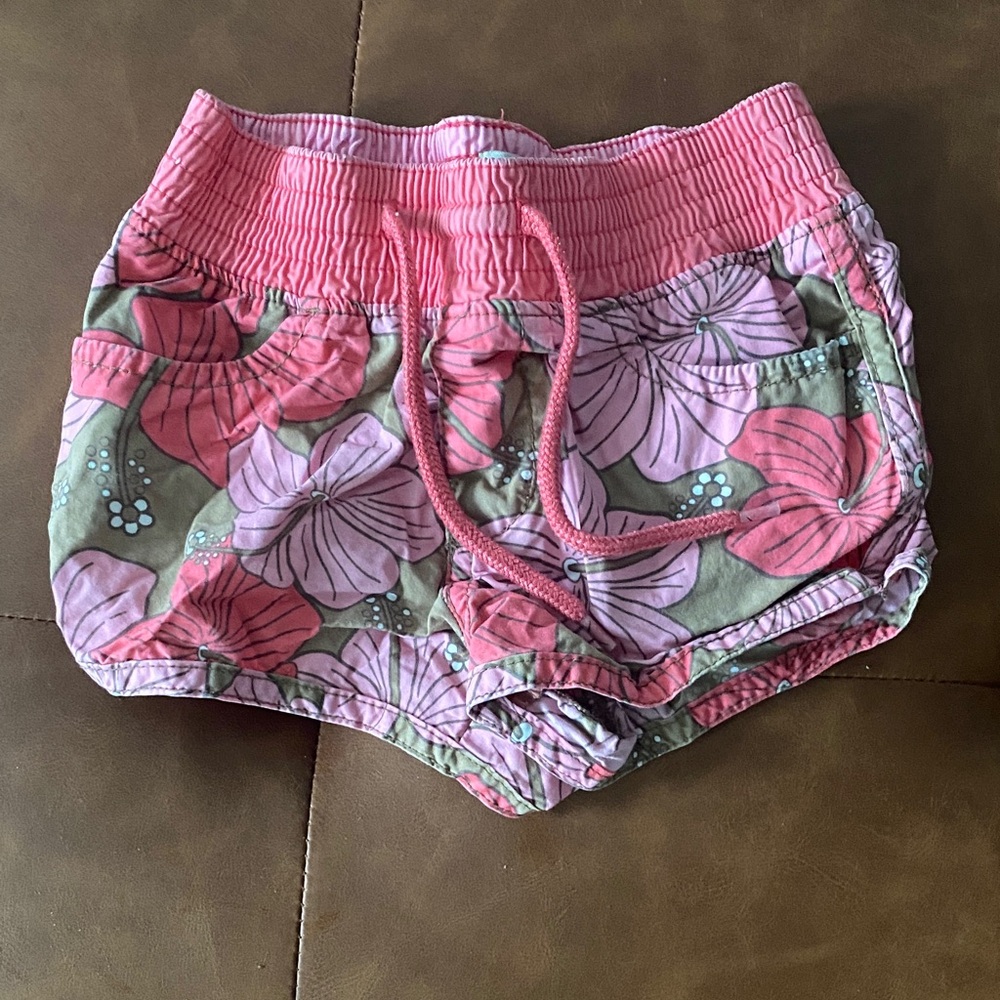 Old Navy Pink Floral Drawstring Girls' Athletic Shorts